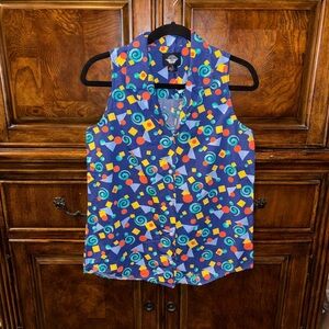 Vintage Dockers Colorful Geometric Patterned Sleeveless Top Size Small